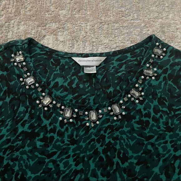 🏷️ 5 for $25 - CHRISTOPHER & Banks Jeweled Neckline Sweater - Picture 4 of 8